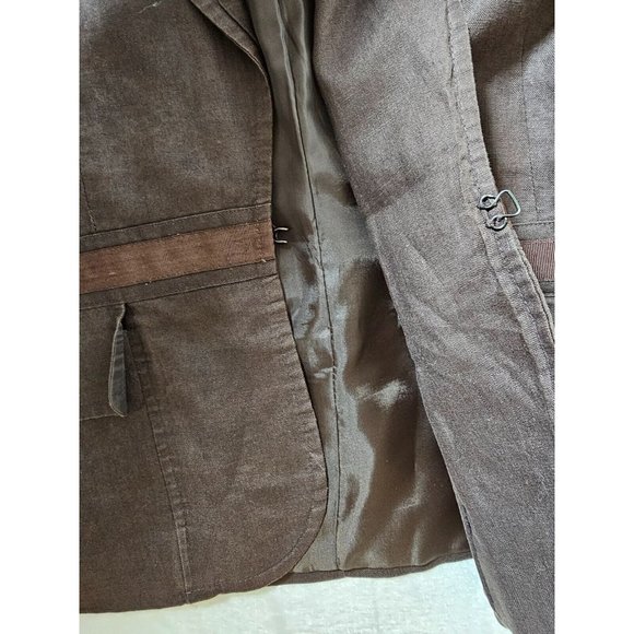 Willi Smith Women's Blazer & Pant Linen Suit - Brown - 8/10 - Picture 6 of 16